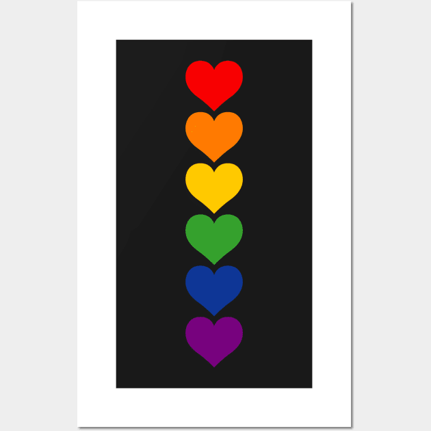 Rainbow Hearts Wall Art by Teamtsunami6